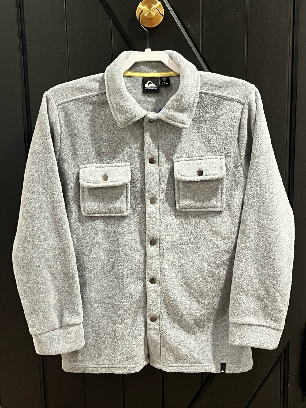 Quiksilver Kids Light Gray Sherpa Snap-Front Jacket